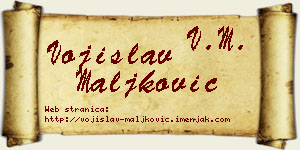 Vojislav Maljković vizit kartica